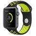 Curea iUni compatibila cu Apple Watch 1/2/3/4/5/6/7, 40mm, Silicon Sport, Negru/Galben
